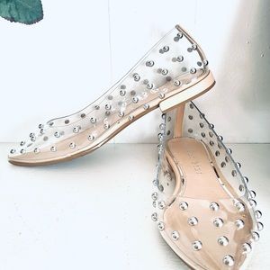 Gianni Bini, Lizziee Studded Clear Flats sz 7.5